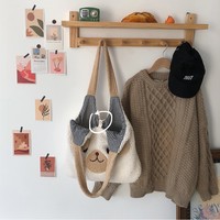 Plush Bear Shoulder Bag Tote Bag - Thumbnail 4