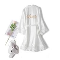 Casual Dresses 1 Pcs Women Robe Lace Bride Bridesmaid Sleepwear Celebrity Party Wedding - Thumbnail 2