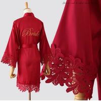 Casual Dresses 1 Pcs Women Robe Lace Bride Bridesmaid Sleepwear Celebrity Party Wedding - Thumbnail 3