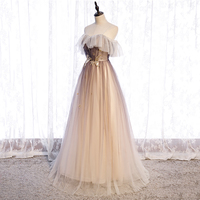 Cute tulle sequins long prom dress evening dress - Thumbnail 1