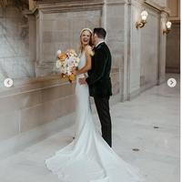 Simple Beach Wedding Dreses Boho Lace Bridal Gowns - Thumbnail 1