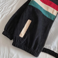 Free Shipping-RETRO COLOR STRIPES CORD JACKET - Thumbnail 9