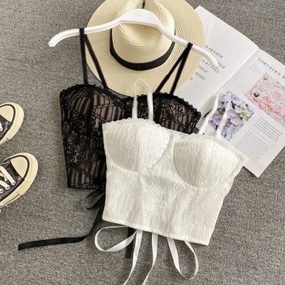  summer new women's strap lace-up bow lace costumes