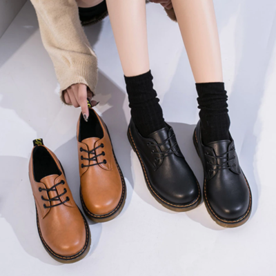 Woman oxford shoes pu leather lace up casual  - Thumbnail 3