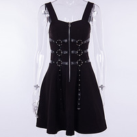 Dark Style Sexy Halter Dress Loose Casual Backless Black - Thumbnail 7