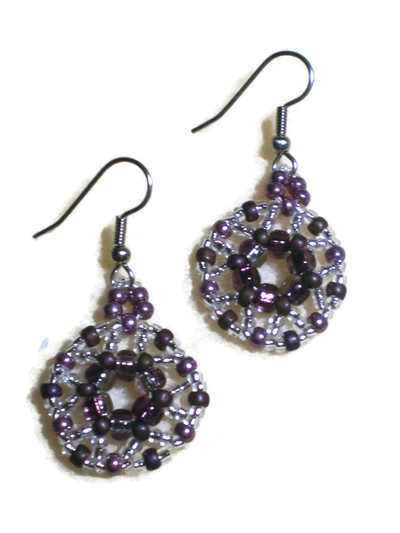Purple Circle Earrings