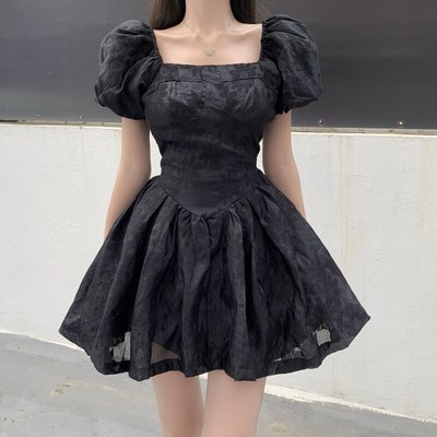 Floral dress female french sweet women square neck  - Thumbnail 4