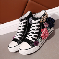  Designer Cross-Tied Girl Flat Espadrilles Creative Flower - Thumbnail 4