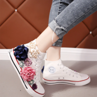  Designer Cross-Tied Girl Flat Espadrilles Creative Flower - Thumbnail 3
