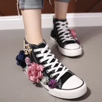  Designer Cross-Tied Girl Flat Espadrilles Creative Flower - Thumbnail 6