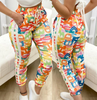 Fashion Letters Printed Pants