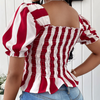 Long Sleeve Striped Chiffon Shirt - Thumbnail 2