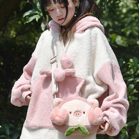 Cute Peach Pig Shoulder Messenger Bag - Thumbnail 1