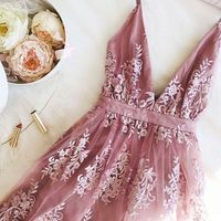 Dark Green Lace Homecoming Dresses,V neck A line Graduation Dresses,429 - Thumbnail 1