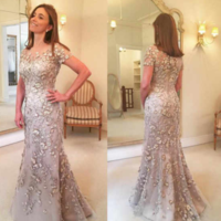 Mermaid Mother of the Bride Dresses with 3D Flowers,584 - Thumbnail 1