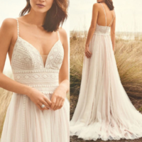 Robe de Mariee Boho Wedding Dress Lace Bodice Elegant Bridal Dress Vestidos Beach Wedding Dress Spaghett Straps,597 - Thumbnail 2
