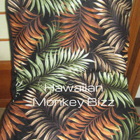 "BLACK - FERNS" Hawaiian Car Seat Covers - 2PC (BARK CLOTH) - Thumbnail 1