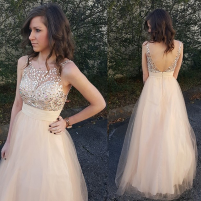 Sp1704,charming prom dress,long prom dress,evening dress,tulle pretty prom dress,evening gown, v-neck tea length party dress,wedding guest prom gowns - Thumbnail 4