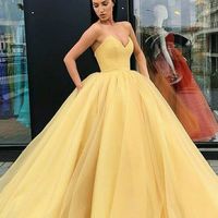 SP1713,Strapless Ball Gown Quinceanera Dresses Tulle Long Prom Dresses - Thumbnail 4