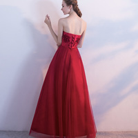 Cute tulle lace long prom gown evening gown - Thumbnail 2