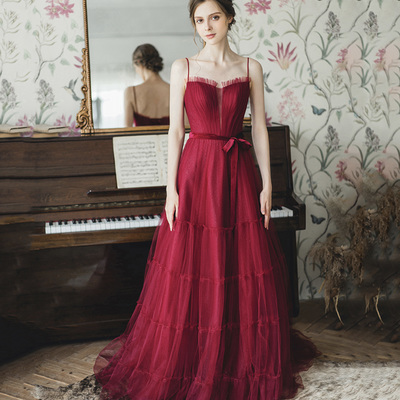 Cute tulle long a line prom dress evening gown - Thumbnail 4