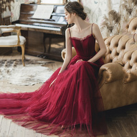 Cute tulle long A line prom dress evening gown - Thumbnail 7