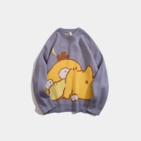 Cute Pikachu Anime Cartoon Print Oversize Sweater Sweatshirt Pullover Casual E-Girl Kawaii Korean Japanese Harajuku - Thumbnail 1