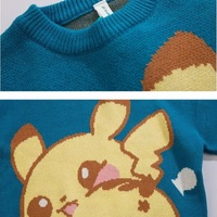 Cute Pikachu Anime Cartoon Print Oversize Sweater Sweatshirt Pullover Casual E-Girl Kawaii Korean Japanese Harajuku - Thumbnail 8