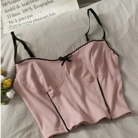 Cute Sexy Purple Knit Crop Top Sleeveless Tank Camisole Aesthetic Casual Summer E-Girl Kawaii Korean Japanese Harajuku - Thumbnail 6