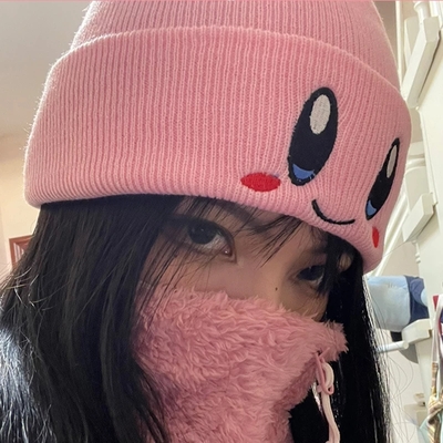 Cute pink japanese anime cartoon cosplay knit hat beanie 