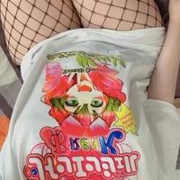 Cute Anime Girl Cartoon Graphic Print Retro Vintage White Oversize T- Shirt Top Aesthetic Casual Summer E-Girl Kawaii Korean Japanese Harajuku - Thumbnail 8