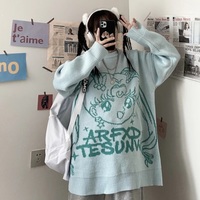 Cute Japanese Anime Girl Knit Long Sleeve Pullover  - Thumbnail 3