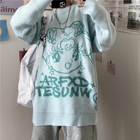 Cute Japanese Anime Girl Knit Long Sleeve Pullover  - Thumbnail 4