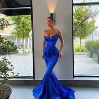 SP1729,Royal Blue Long Prom Dresses,Mermaid Spaghetti Straps Evening Dresses - Thumbnail 1