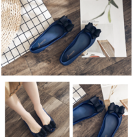 Korean Simple Bow Casual Shoes Fish Mouth Flat - Thumbnail 5