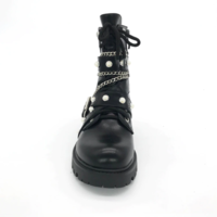 Winter Women Boots Chains Pearls Lace Boot - Thumbnail 6