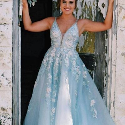 Sp1766,charming spaghetti straps v neck sleeveless prom dress with beading - Thumbnail 3