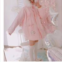 New cute cartoon padded quilted fur collar coat - Thumbnail 2