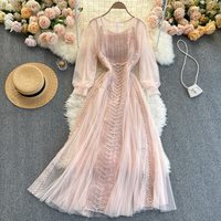 Summer Round Neck Perspective Long Sleeve Embroidered - Thumbnail 4