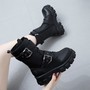 Women's Ankle Boots Motorcycle Round Head Lace-1