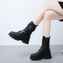 Women's Ankle Boots Motorcycle Round Head Lace-2