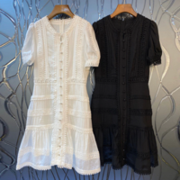  Elegant Lace Women's Mini Dress White Embroidered - Thumbnail 3