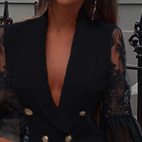 Sexy High Waist Lace Stitching Dress - Thumbnail 1