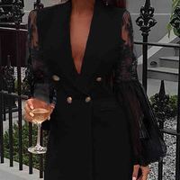 Sexy High Waist Lace Stitching Dress - Thumbnail 2