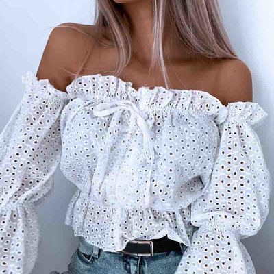 Long sleeve women's solid color chiffon shirt top