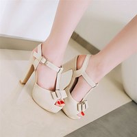 Bowtie Women Gladiator Sandals High Chunky  - Thumbnail 2