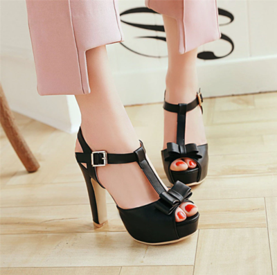 Bowtie Women Gladiator Sandals High Chunky 