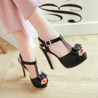 Bowtie Women Gladiator Sandals High Chunky  - Thumbnail 1
