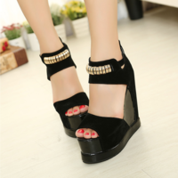 High heel 14cm Peep Toe Mixed Colors Sexy Shoe - Thumbnail 2