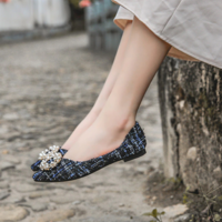 String Bead Round Buckle Flats Ballet Shoes  - Thumbnail 6